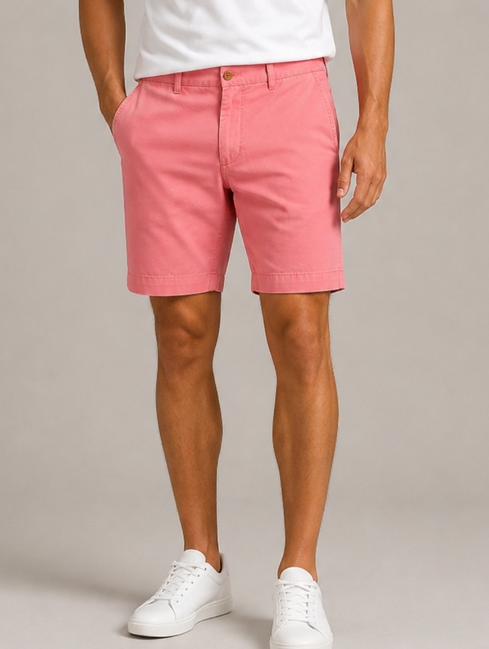 Tommy Hilfiger Men's Classic Fit Chino Shorts Coral Pink Preppy Cotton Size 32